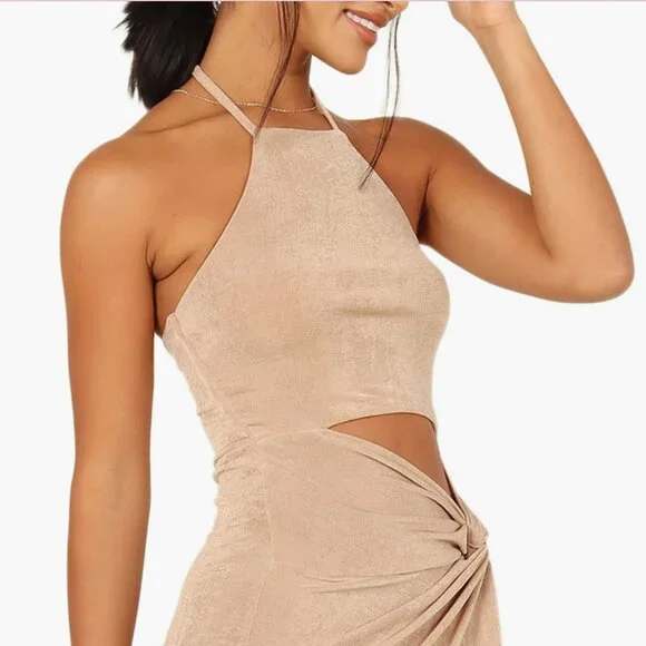 Petal & Pup Scarlette Maxi Dress Gold - Picture 3 of 6